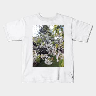 White Cherry Blossom Kids T-Shirt